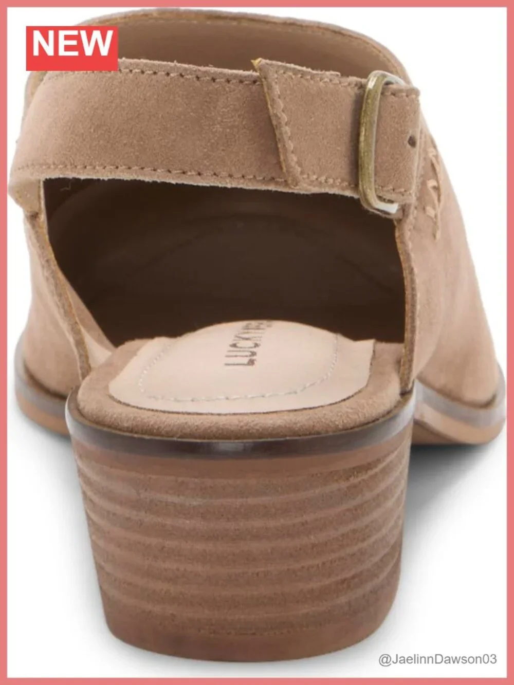Lucky Brand Mylody Slingback Loafer Almond Toe Block Heel Leather Women's
